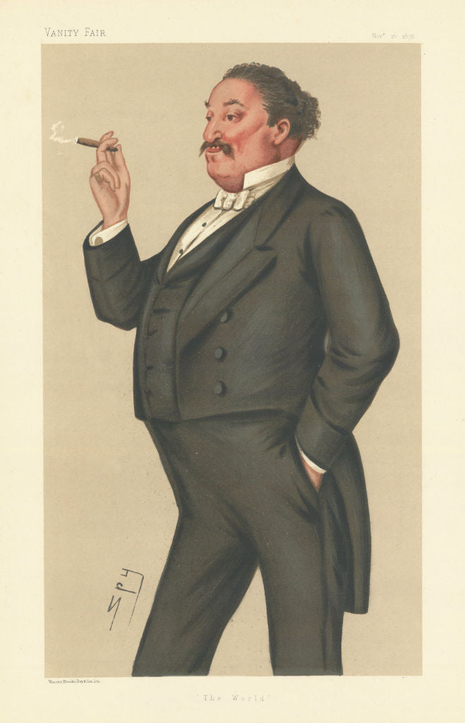 VANITY FAIR SPY CARTOON Edward Hodgson Yates 'The World' Journalist 1878 print